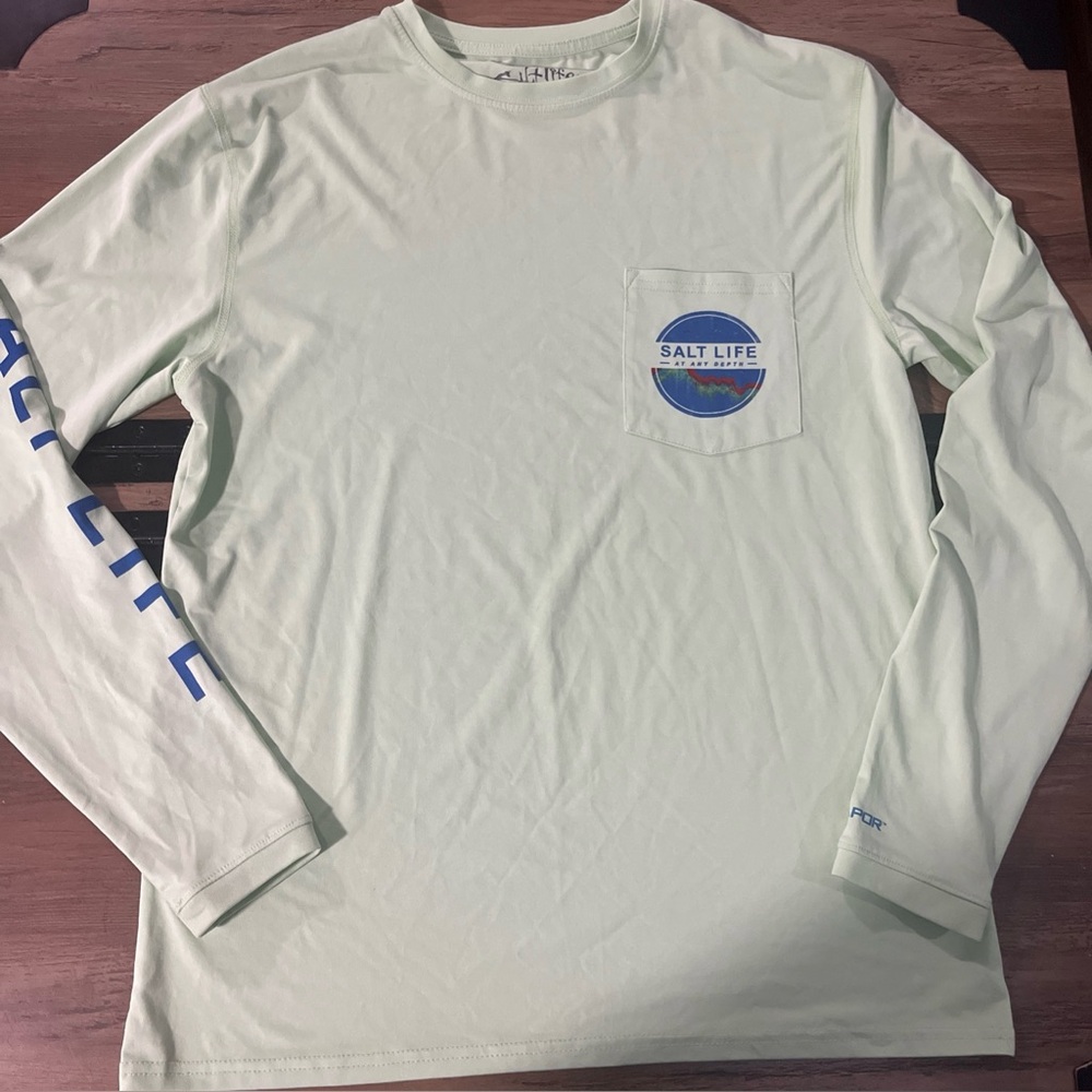 Mens Salt Life -At Any Depth Long Sleeve Shirt - Small
